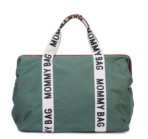 Childhome Torba Mommy Bag Signature Zielona – Torba na Pieluchy, Podróżna i Sportowa